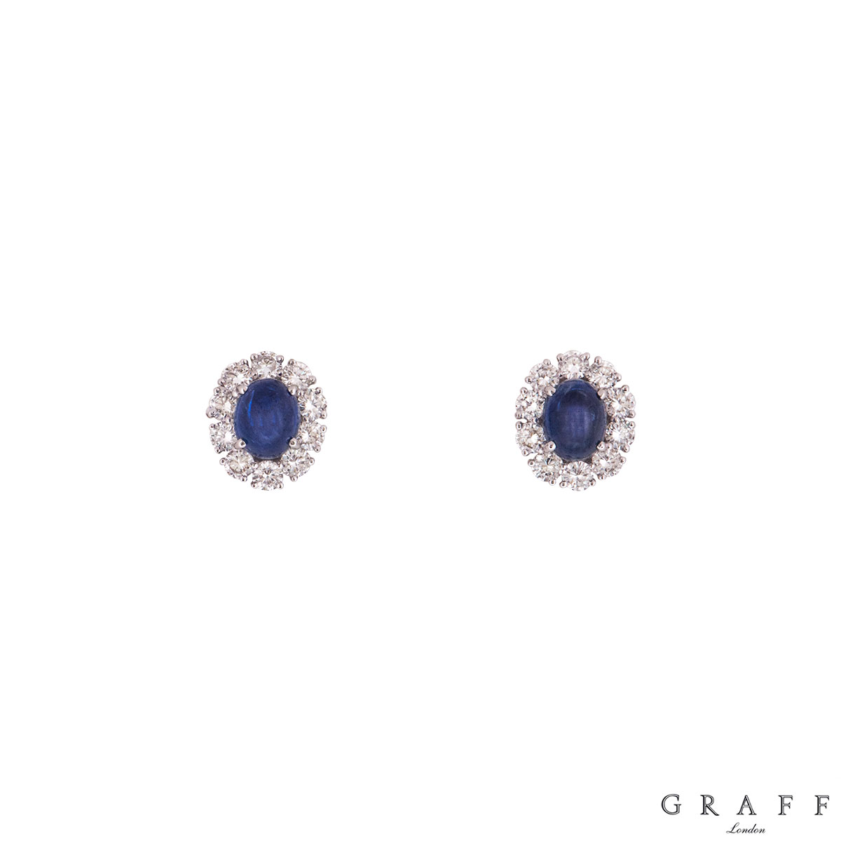 Graff White Gold Diamond And Sapphire Earrings